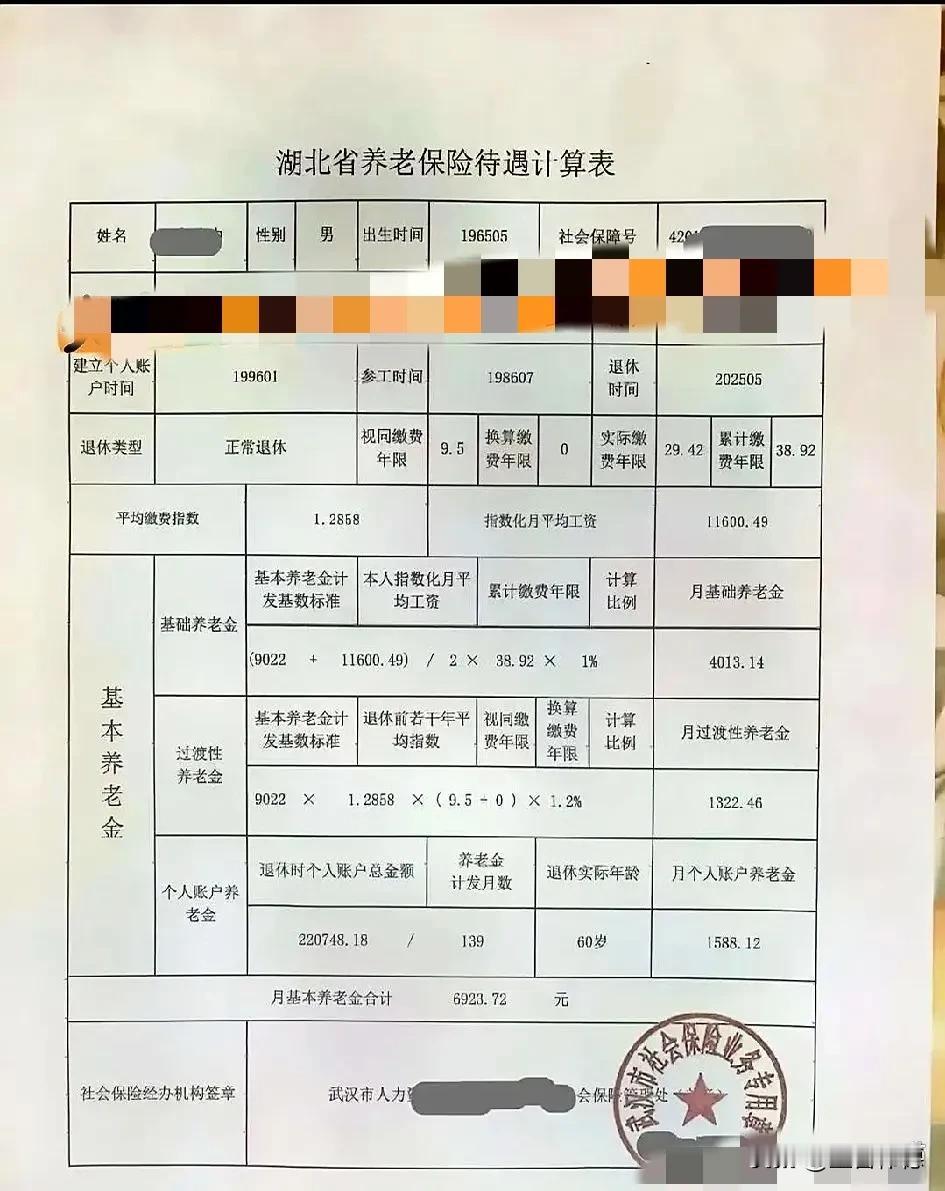 展开这张墨迹犹新的养老金核定表，指尖拂过那些决定晚年生活的冰冷数字时，窗外的武汉