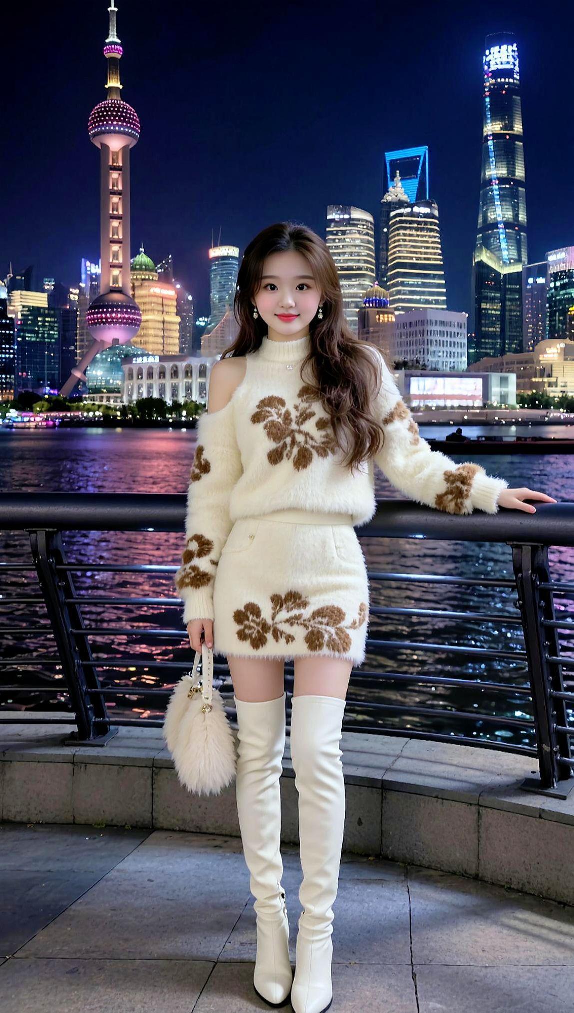 夜景很美 小美女 小姐姐