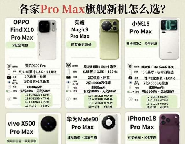 六大Pro Max旗舰，高端机皇怎么挑？