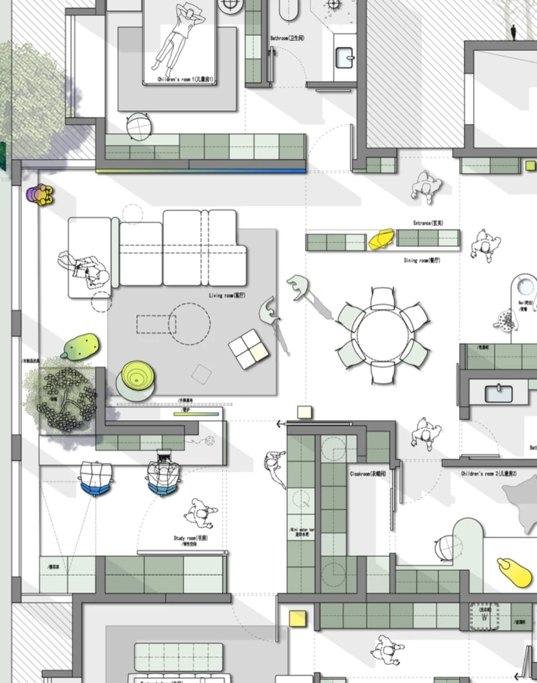 户型优化｜240平对冲户型怎么改造｜两个方案