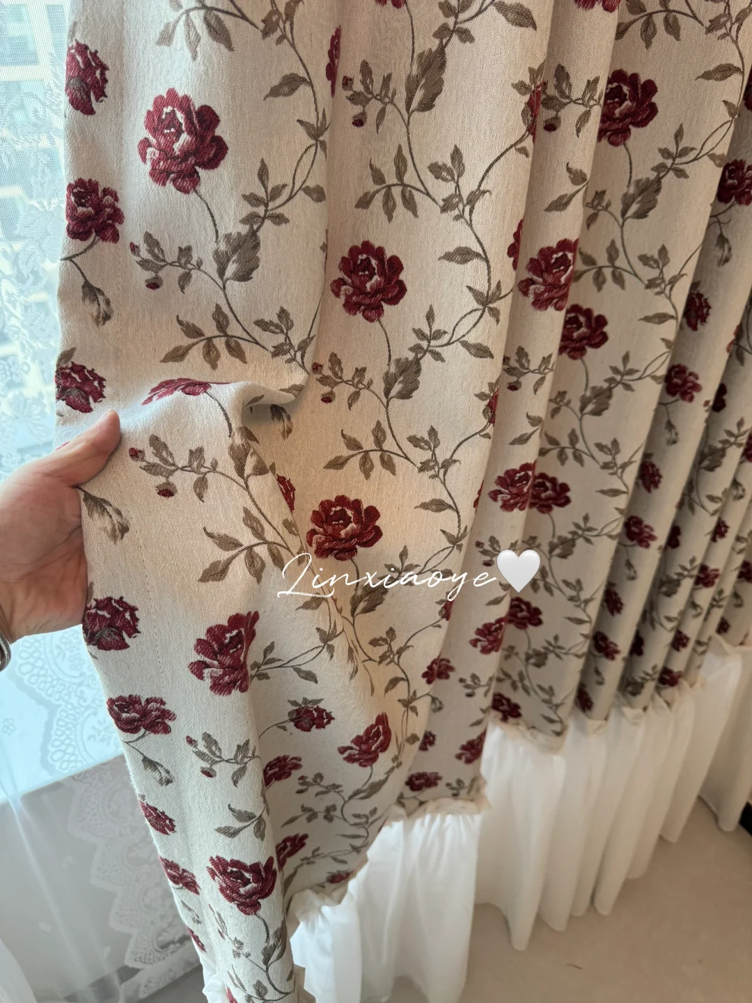 美到心坎上的玫瑰花窗帘🌹