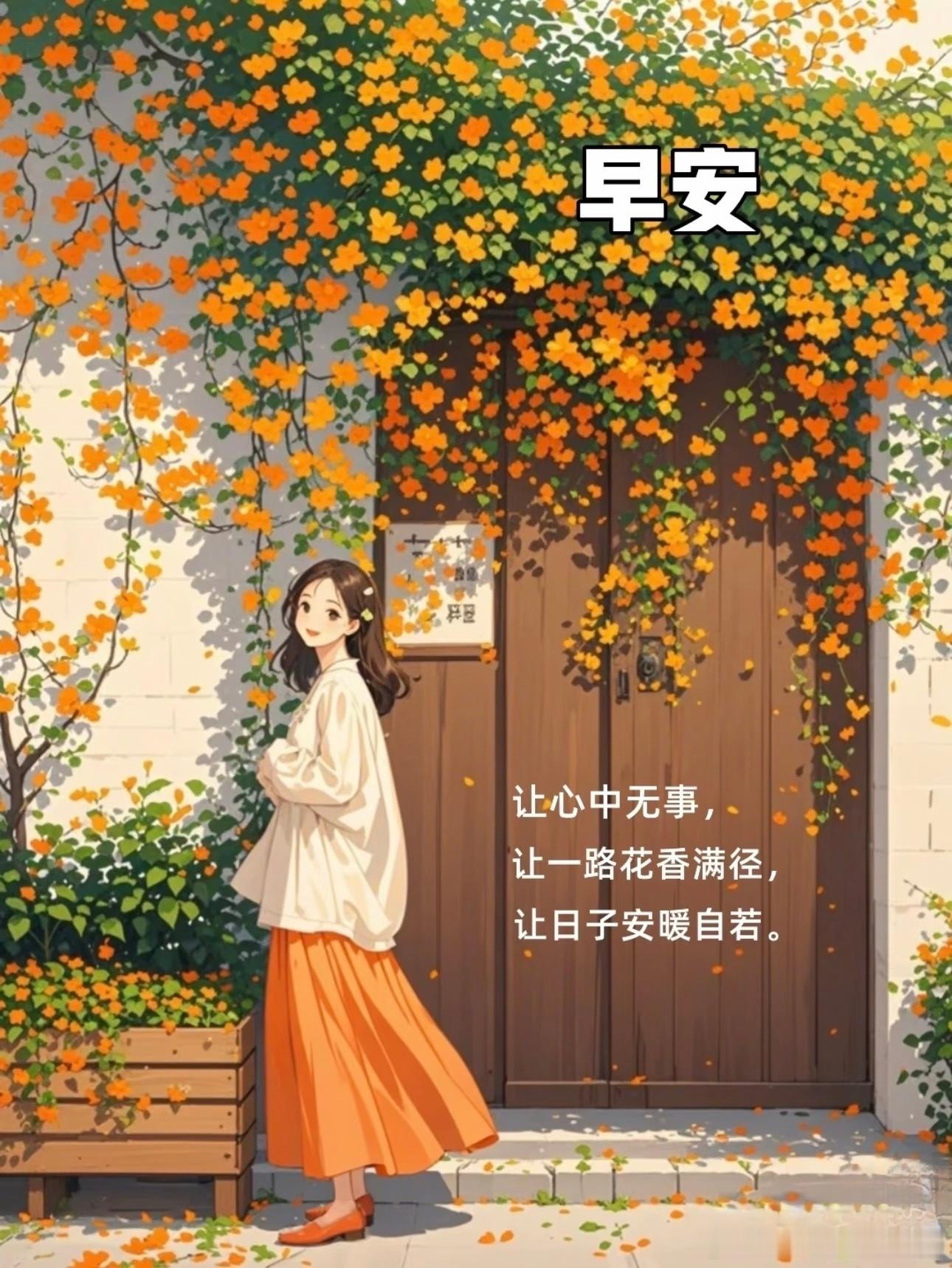 早安 晨曦有光，花开向暖用热情拥抱今天好运自会与你不期而遇 