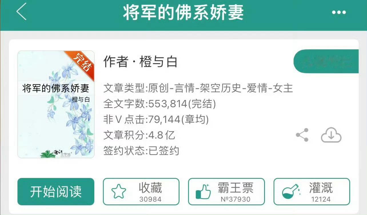 小说推荐：《将军的佛系娇妻》 作者:  橙与白简评：独立聪慧小厨娘vs糙气宠妻大