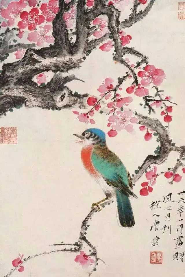 唐云花鸟画，取法八大、冬心、新罗诸家，山水自元四家入手，兼涉明代沈石田、清代抓住