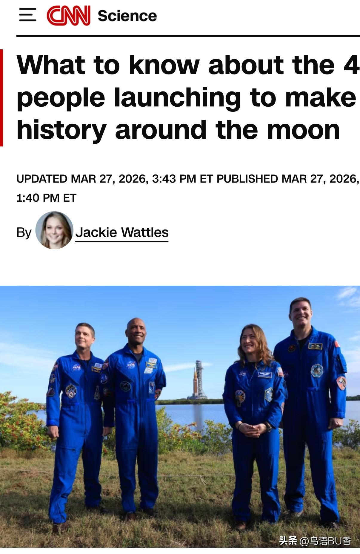 美国宇航局将再次人类送上月球，完成半個多世纪以来的首次人类月球任务，说它是人类又