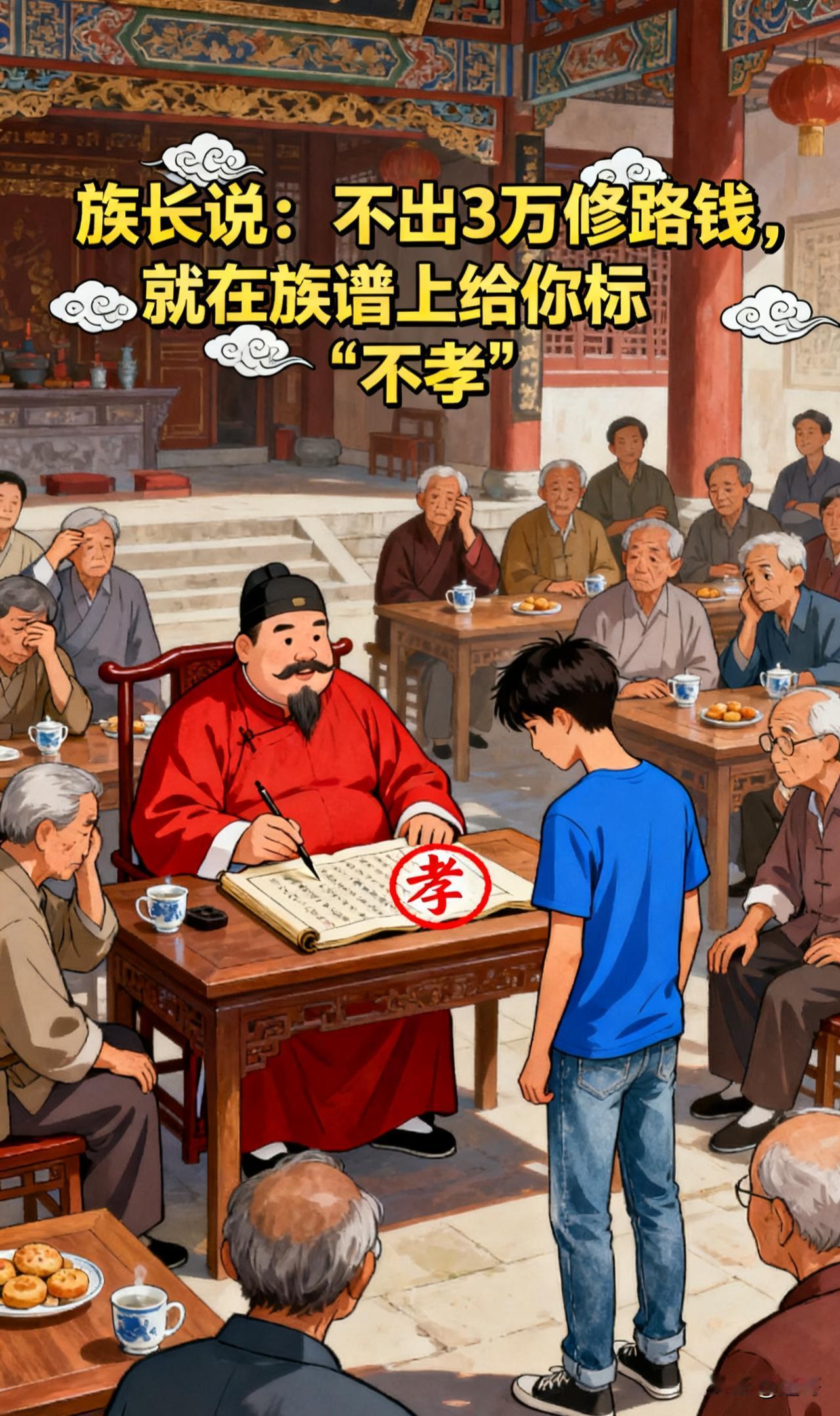 族长说：不出3万修路钱，就在族谱上给你标“不孝”

家族群被一条@所有人的消息炸