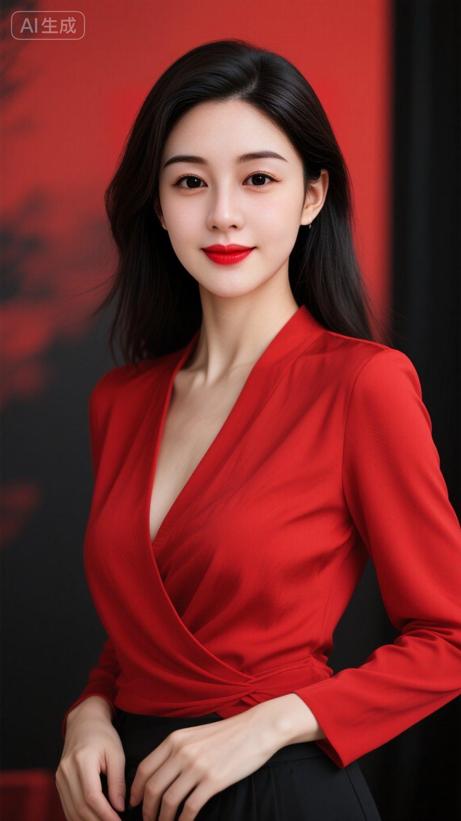 红色系 好身材好气质 女神范