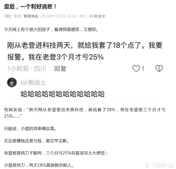 今天的晚间复盘文章，由于太长，这边文章格式对不上，已经发在公 众号--智丽淘金，
