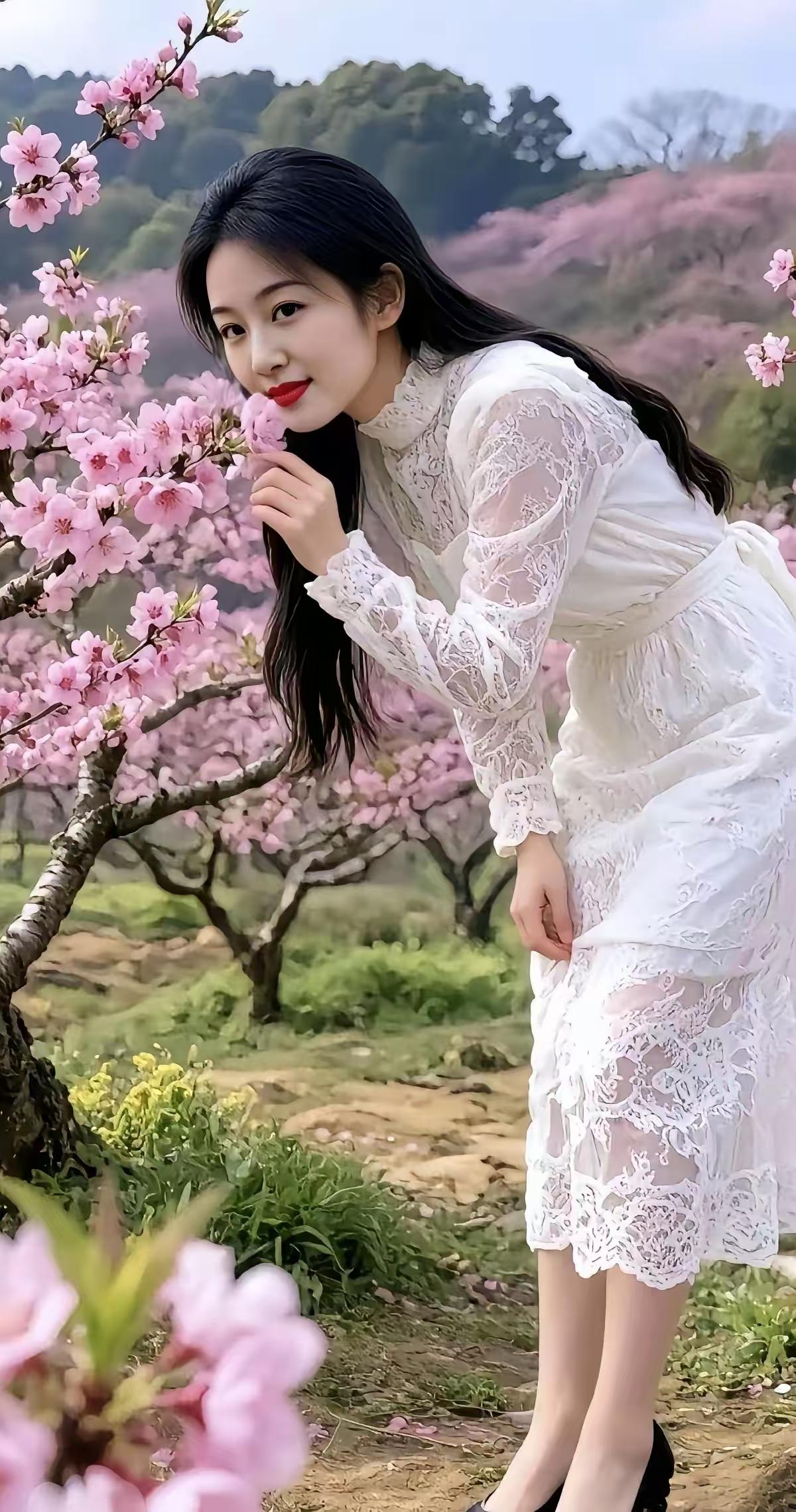 天净沙·春行
晴丝袅袅逗啼禽，
天开一镜云沉。
照影红深碧浸。
东君铺锦，
醉人