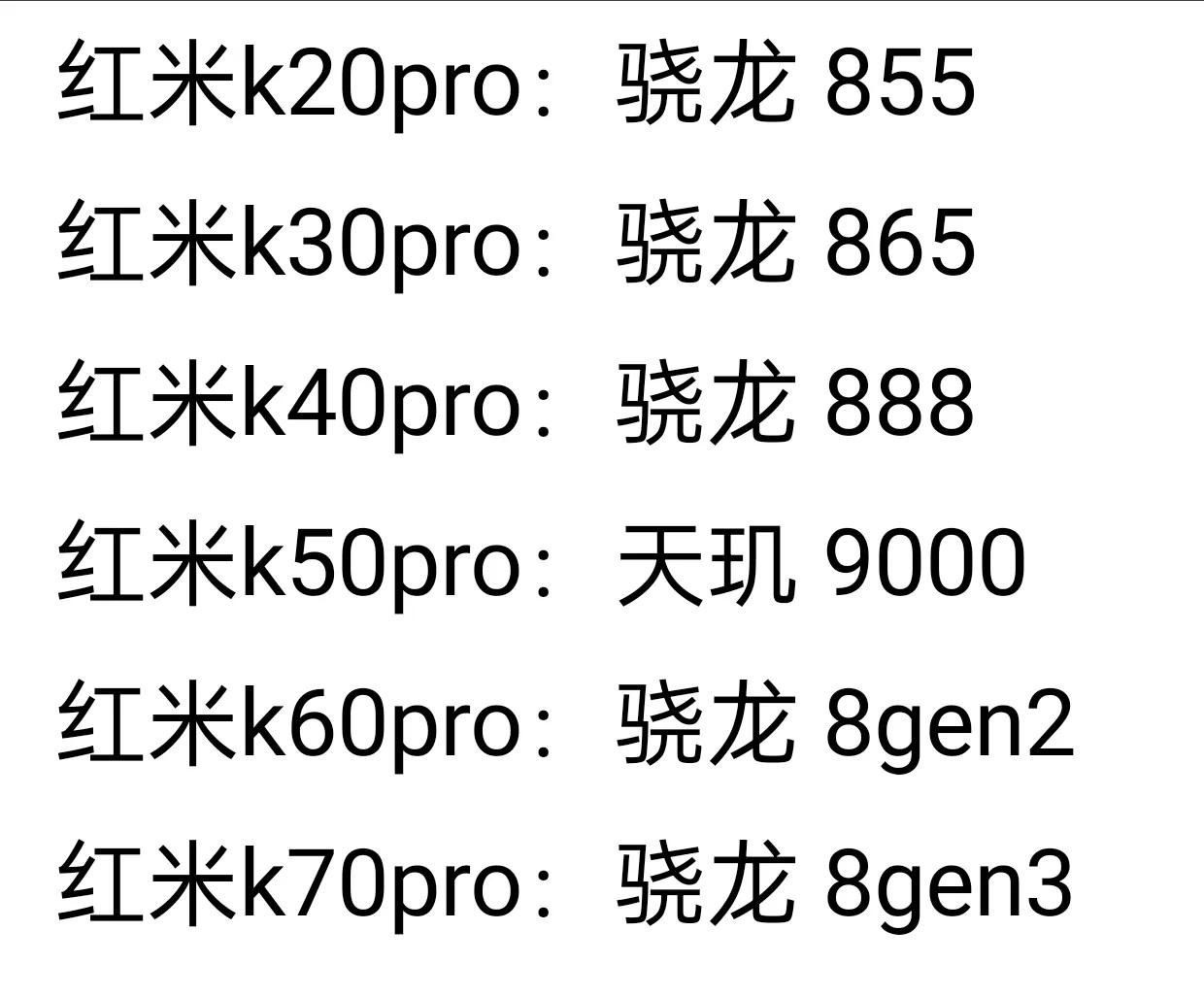 原来红米手机一直都在用最好的处理器
同时代的手机
小米手机有的好的处理器
红米手