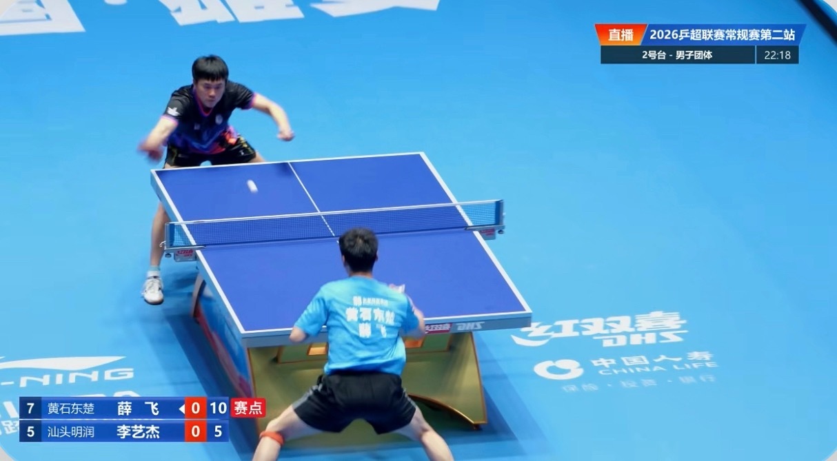 2026乒超联赛黄石东楚8-5汕头明润薛飞/闫安1-2罗铮/周锦泉（9-11 1