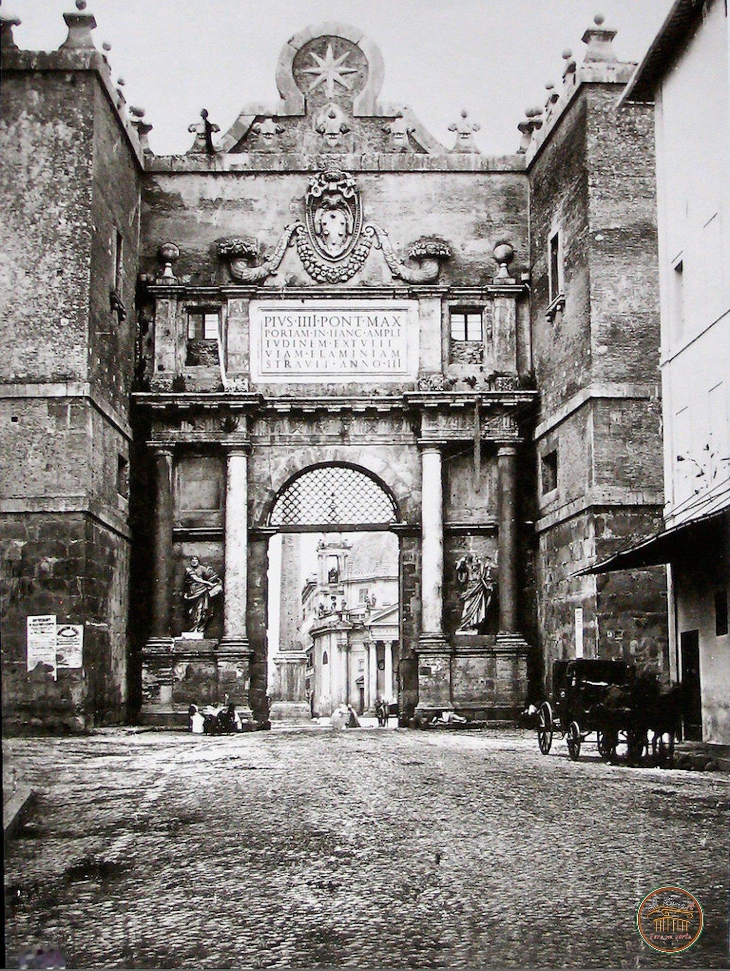 1879年前的罗马 波波洛门（弗拉米尼亚门）Porta Flaminia/del