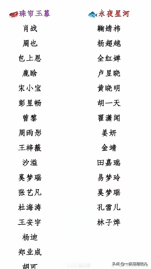 今晚感觉内娱又活了[捂脸]赵露思《珠帘玉幕》 虞书欣《永夜星河》两部剧对打，双方