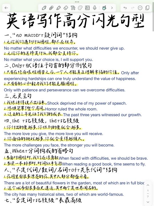 英语写作高分闪光句！背会直接默写！一句封神