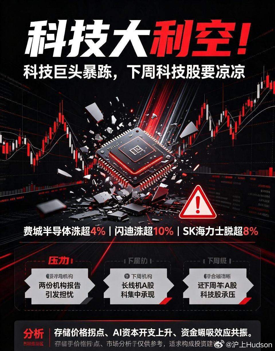 半导体 存储芯片 A股前瞻科技大利空！海外科技巨头集体暴跌，发生了什么？下周A股