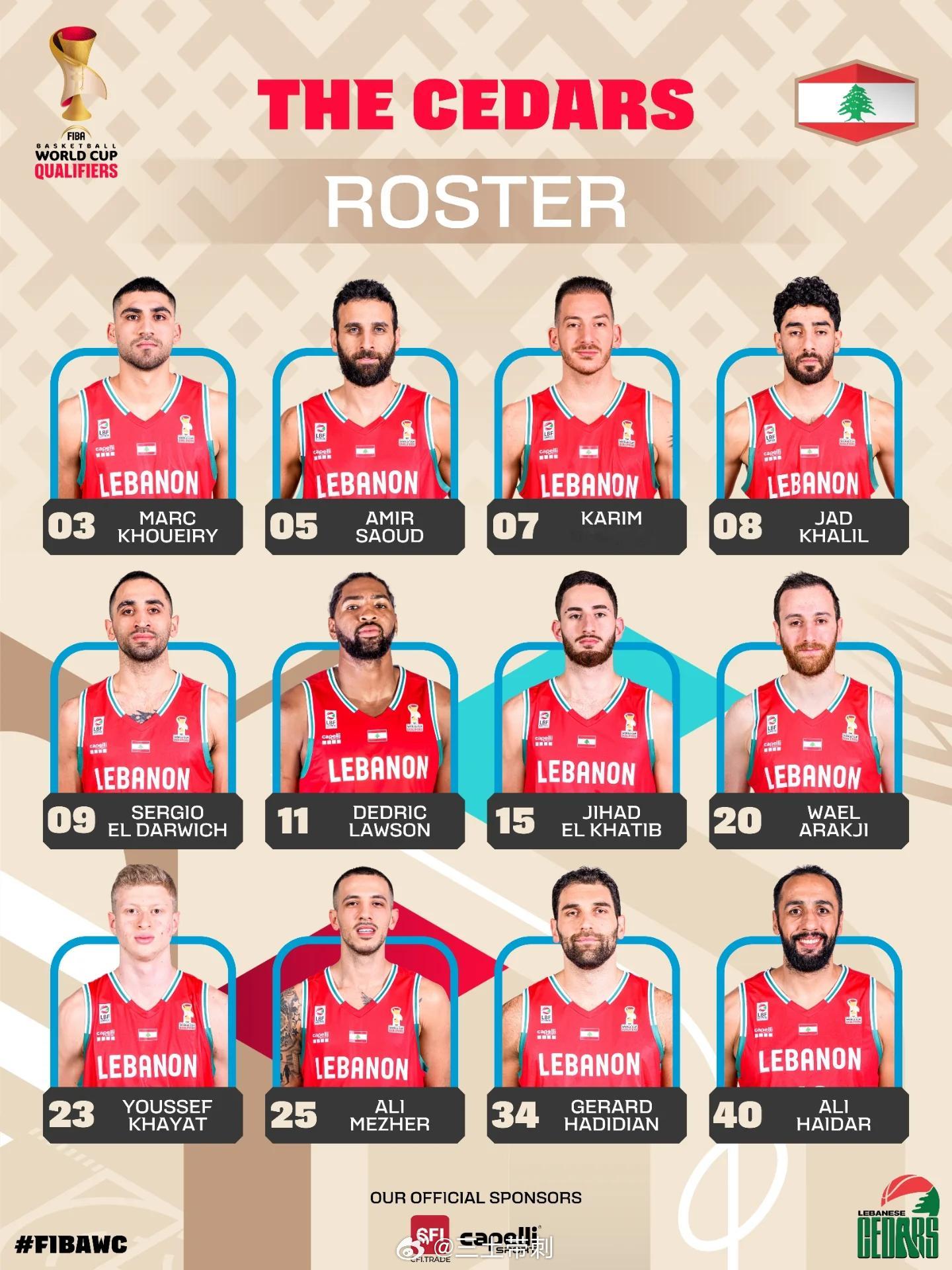 周五就有比赛了！新疆男篮外援劳森入选黎巴嫩最终12人名单，阿拉基也正式回归。 