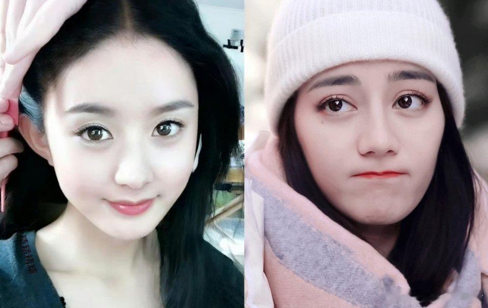 赵丽颖的脸更符合大众审美，虽身材不如右边，但影视作品中展现腿的地方不多，主要还是