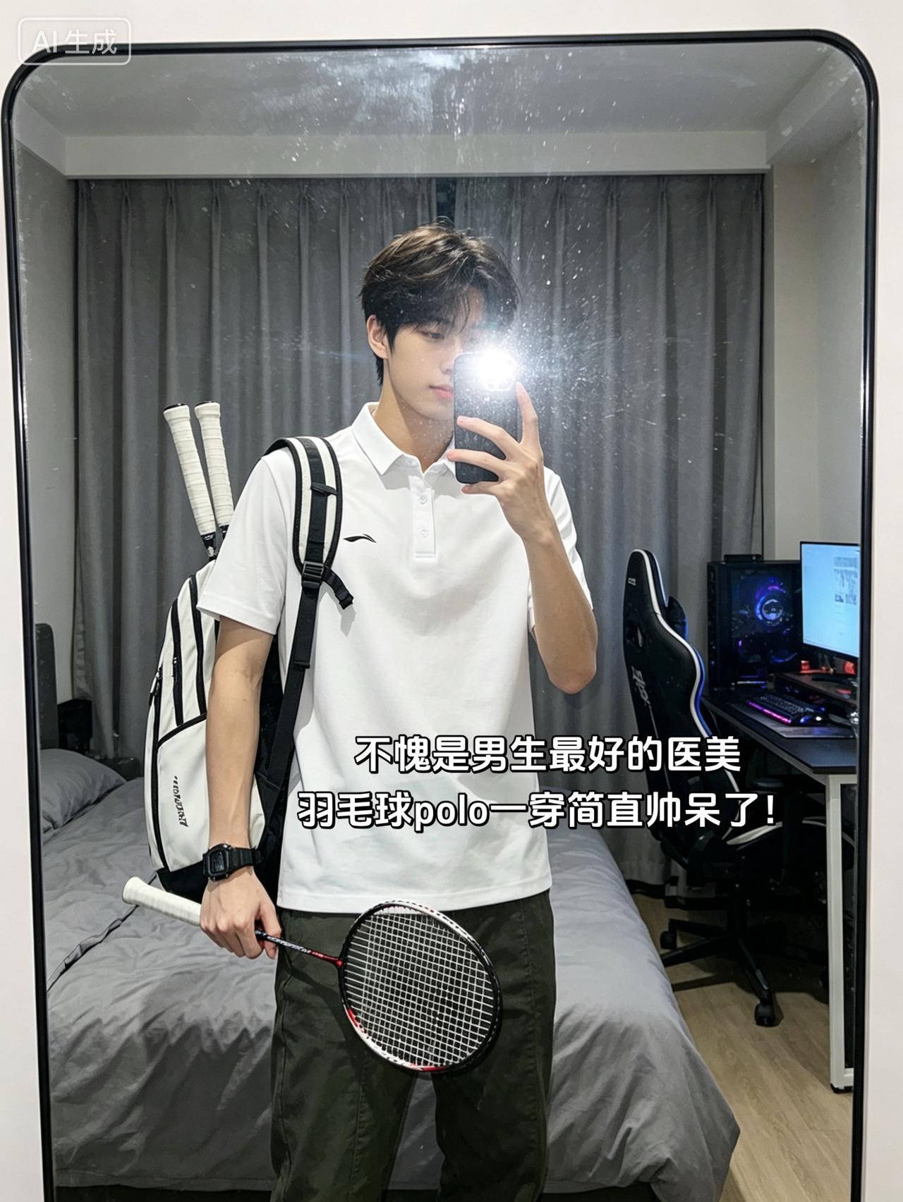 不愧是男生最好的医美
羽毛球polo一穿简直帅呆了！