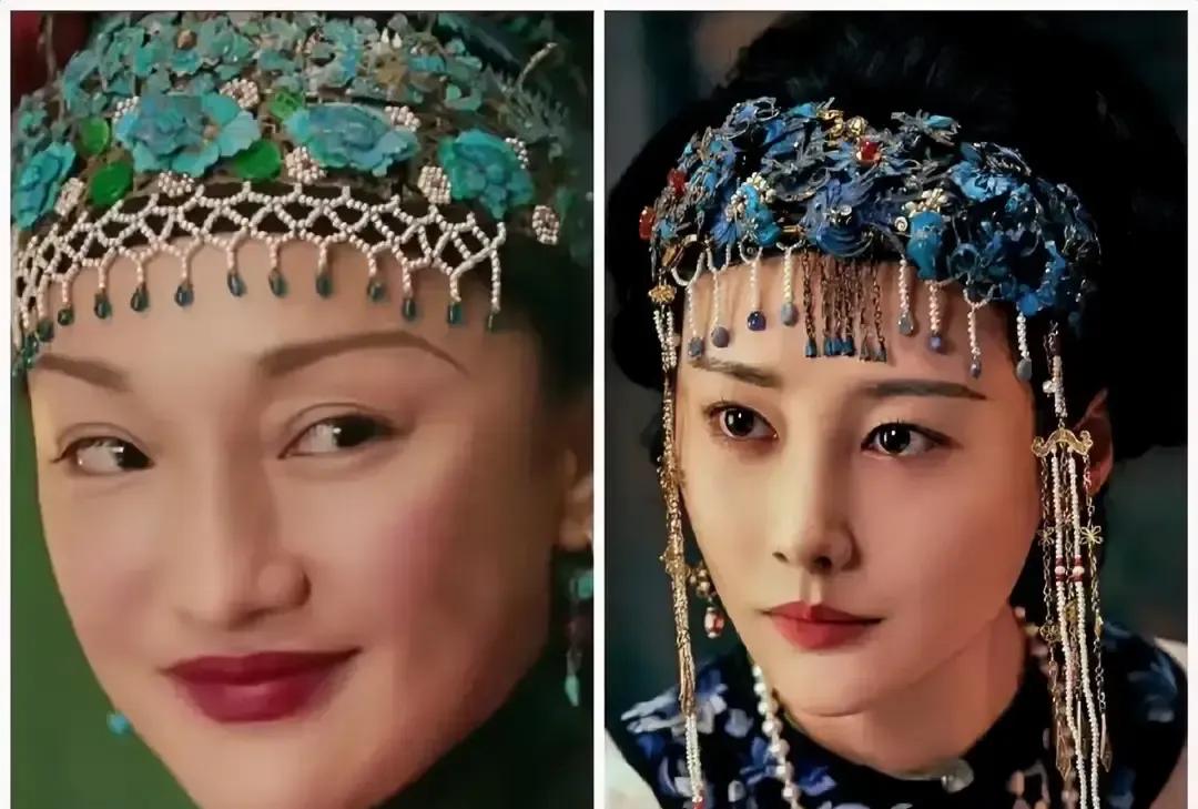 李纯在《大生意人》里戴了条银亮亮的额饰，照片一出我就放大看了三遍。
那链子贴着发