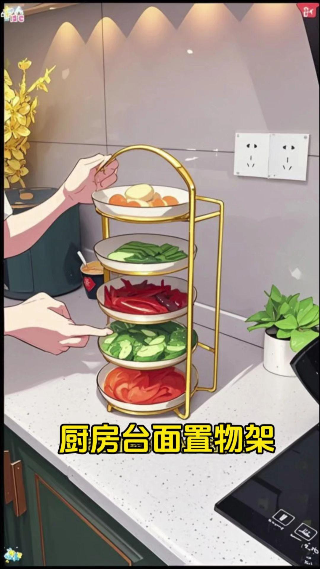 做饭时盘子多的没地方放，这个壁挂式备菜盘来帮你