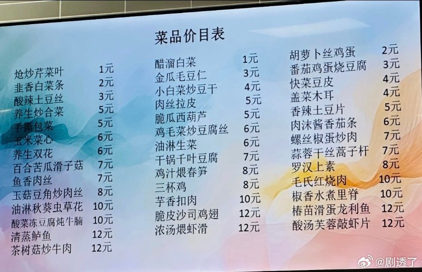 清华大学食堂菜单和价格，我不去清华是因为我不想嘛？ 