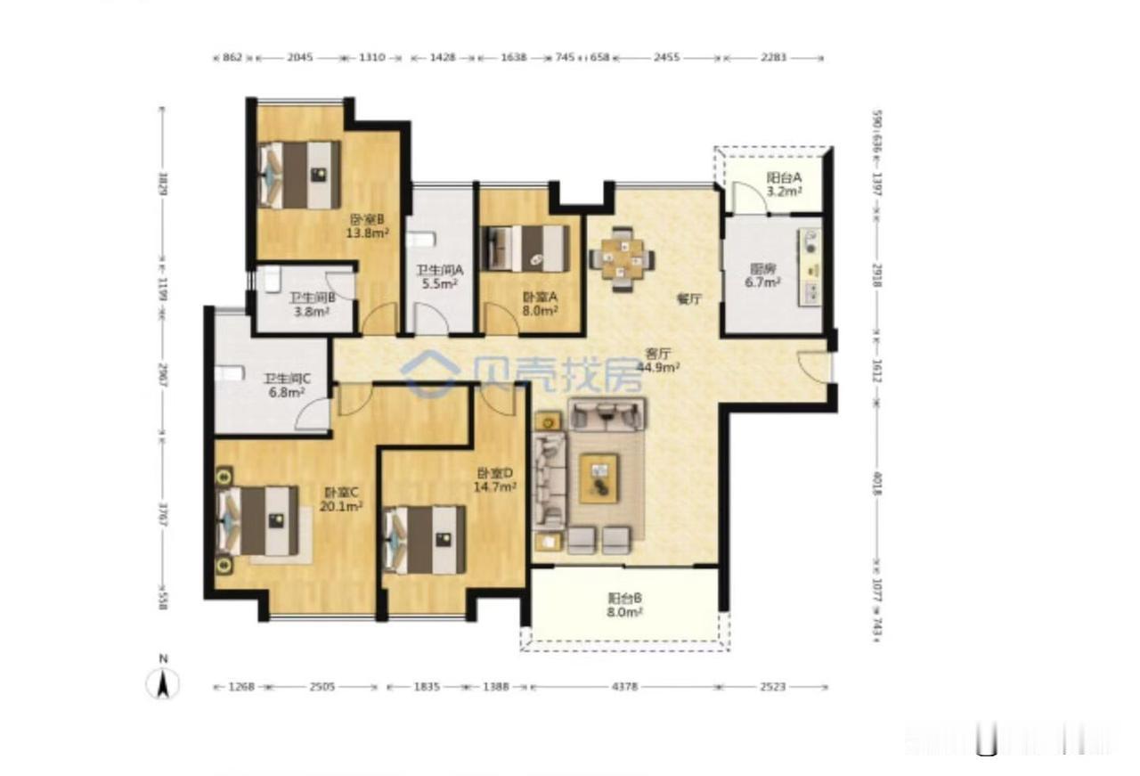 【南沙笋盘】时代南湾166.59平4房3卫，业主放价168万，则单价1w。全新未