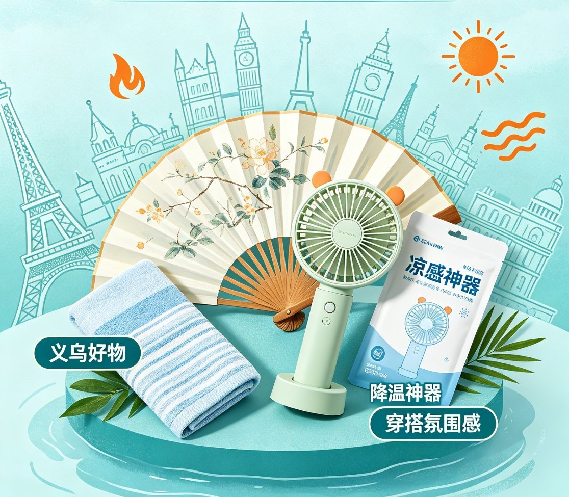 中式折扇在欧洲火了欧洲持续高温，咱们义乌消暑好物直接卖爆，哈哈哈，这我是真没想到