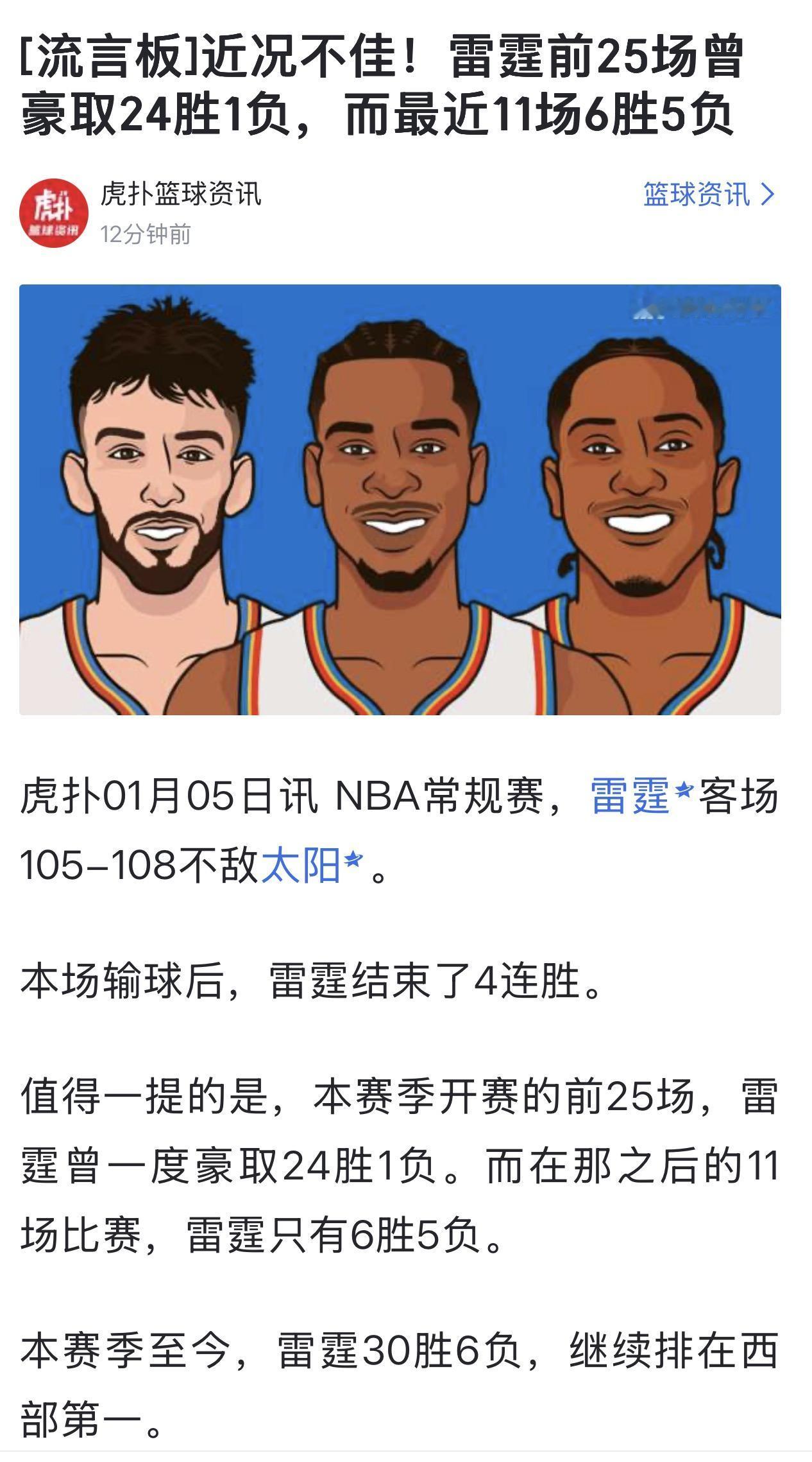 雷霆是战略收缩，不追求73胜了！

本来他们开赛24胜1负太高调，历史纪录有啥用