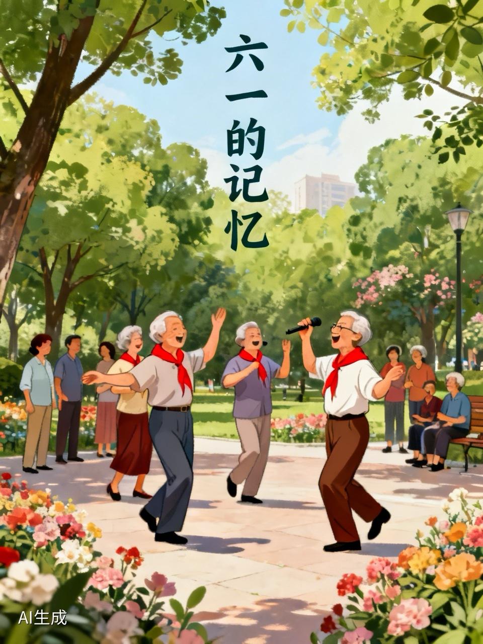 今天早晨，又见很多年过70岁的老奶奶老爷爷又带上了红领巾，我突然才知道是快到六一