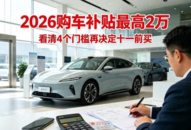 2026购车补贴最高2万，但先看清这4个门槛再决定十一前买