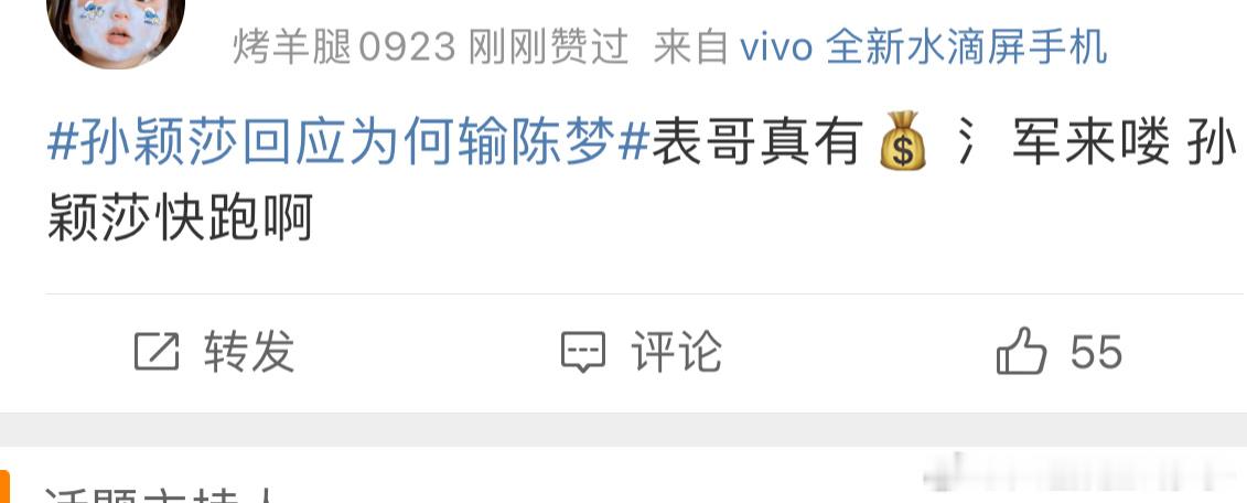 #孙颖莎回应为何输陈梦#“山东媒体”、“绿大暗”、“表哥”、“氵军”、“大姨”，