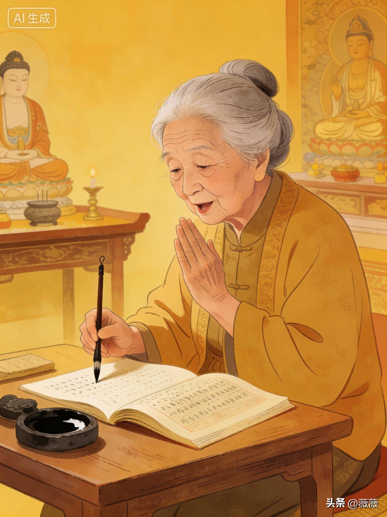 一位科学家试图劝母亲不必执着于佛与信仰，母亲轻轻反问：“如果到最后，佛陀并不存在