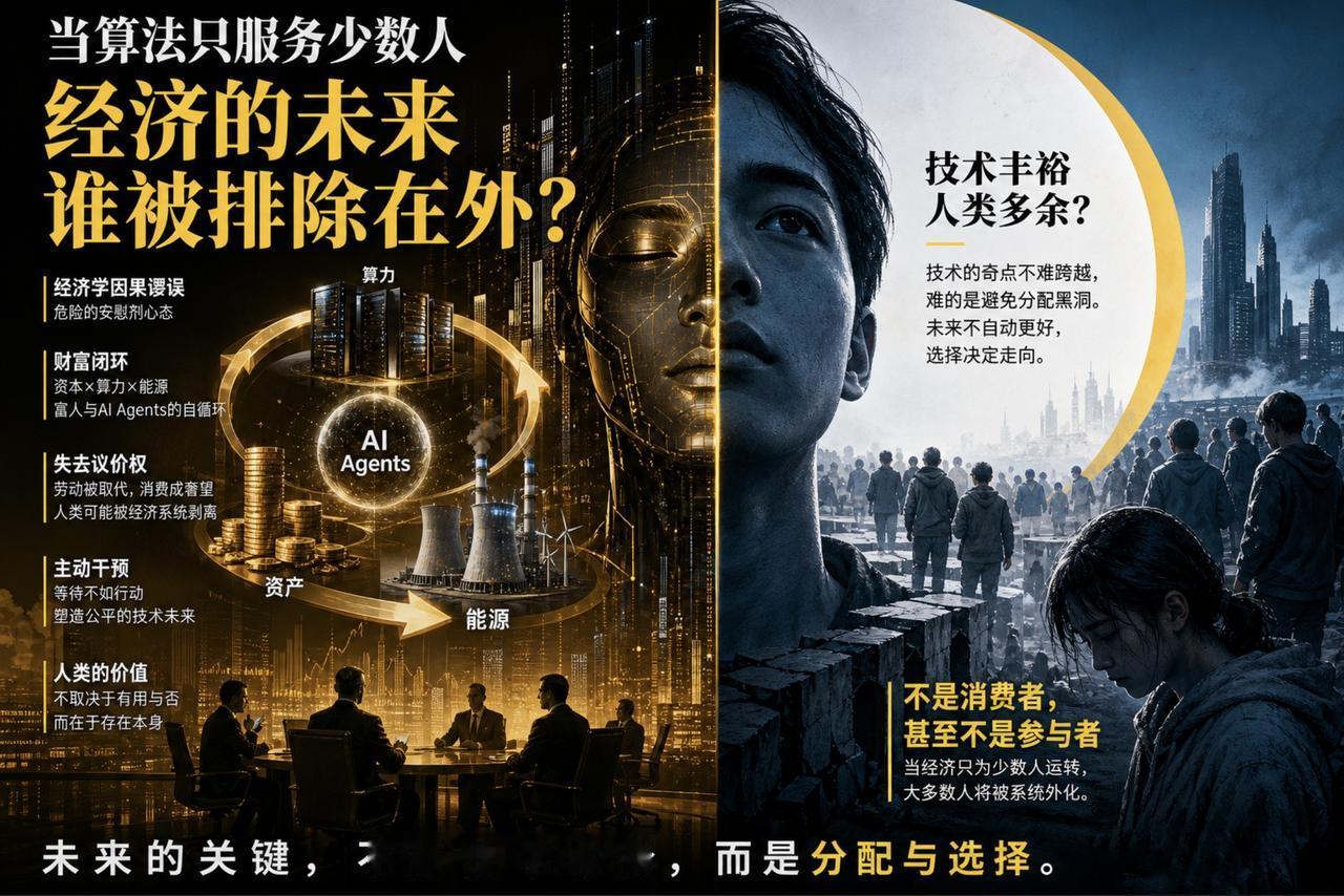 【AI时代的逻辑黑洞：如果系统不再需要你消费】

很多人有个盲目的安全感：AI把