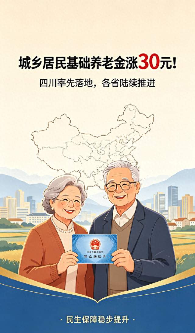 城乡居民基础养老金涨30元！四川率先落地，各省陆续推进