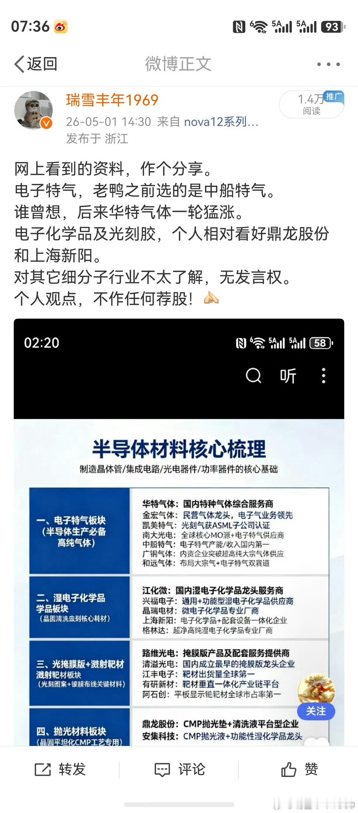 微博里最有价值的一句话，大家看到了吗？“对其它细分子行业不太了解，无发言权”。知