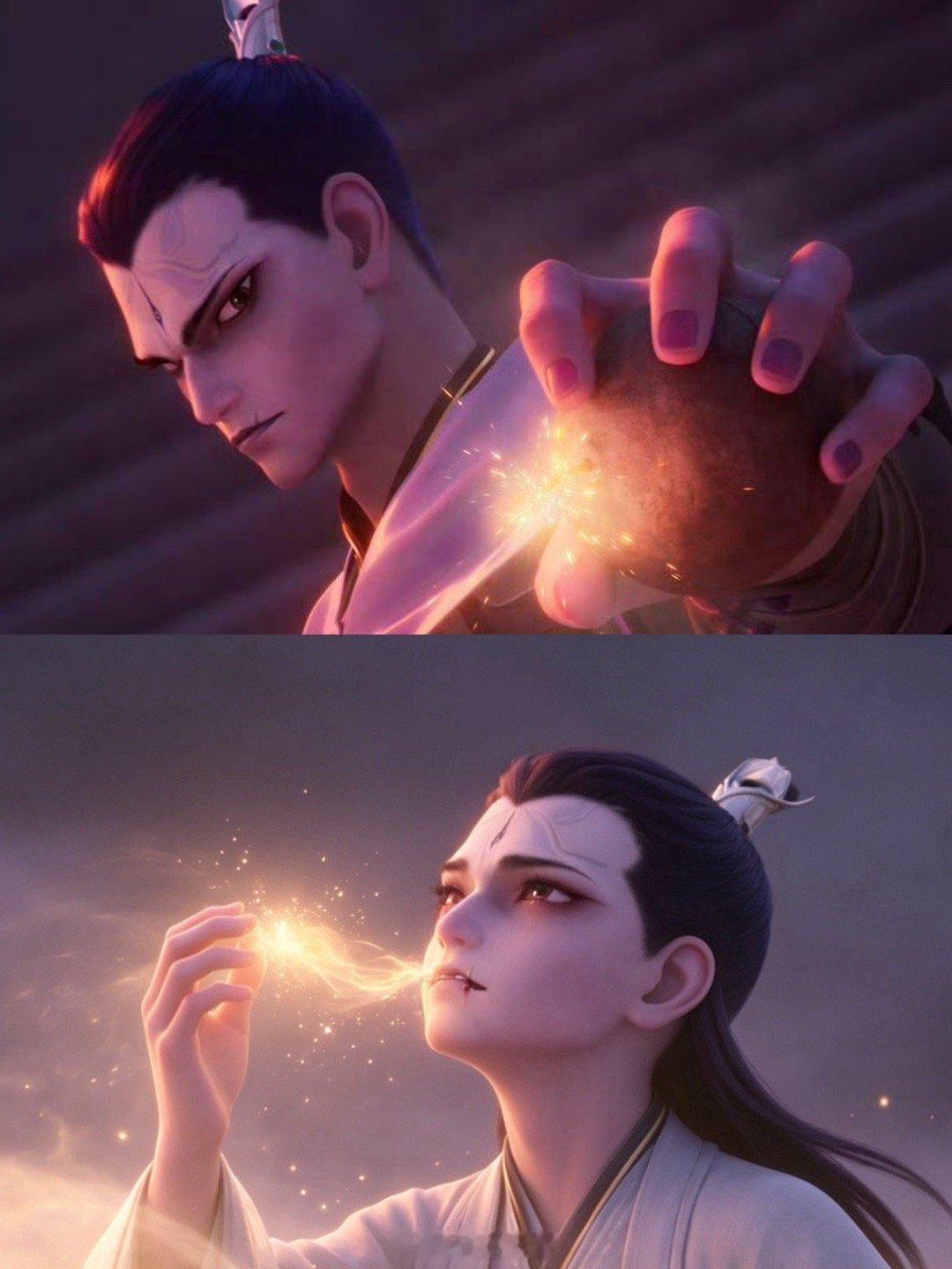 神仙是不会流血的。那么杨戬，你唇上的伤疤哪儿来的？是云华仙子魂飞魄散时，飘落的一