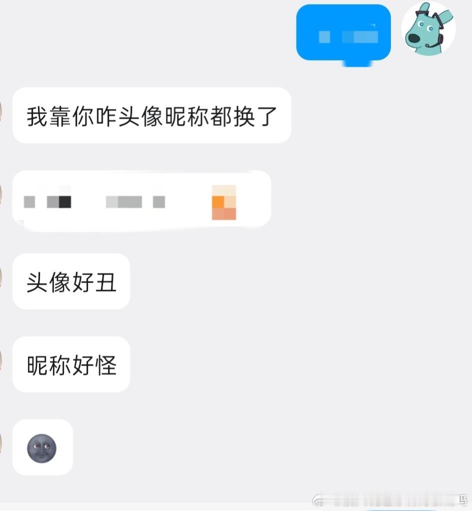 本人换了一个美团 miku 版的头像和“人类只是我的兼职”的名称，被对方说好丑好