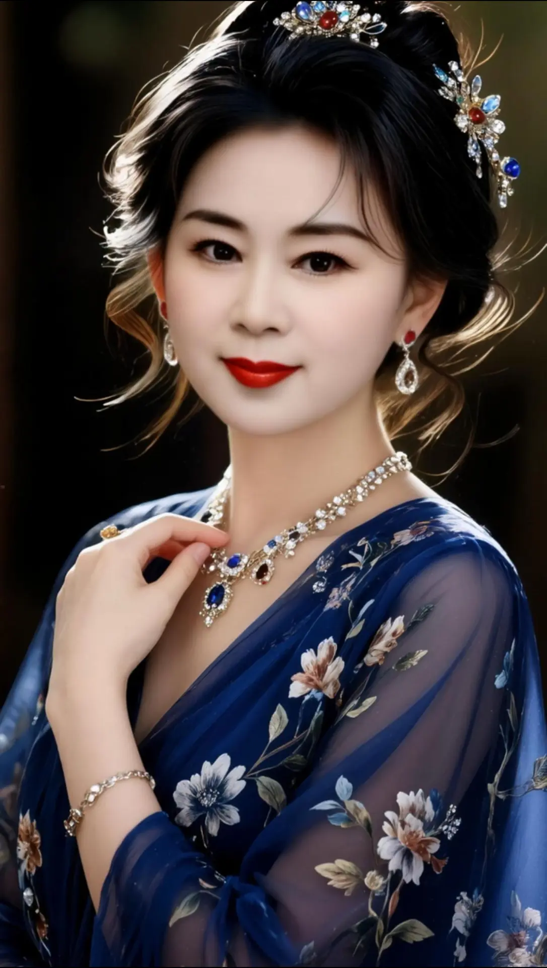 AI蓝纱古典照 随变ai随便玩