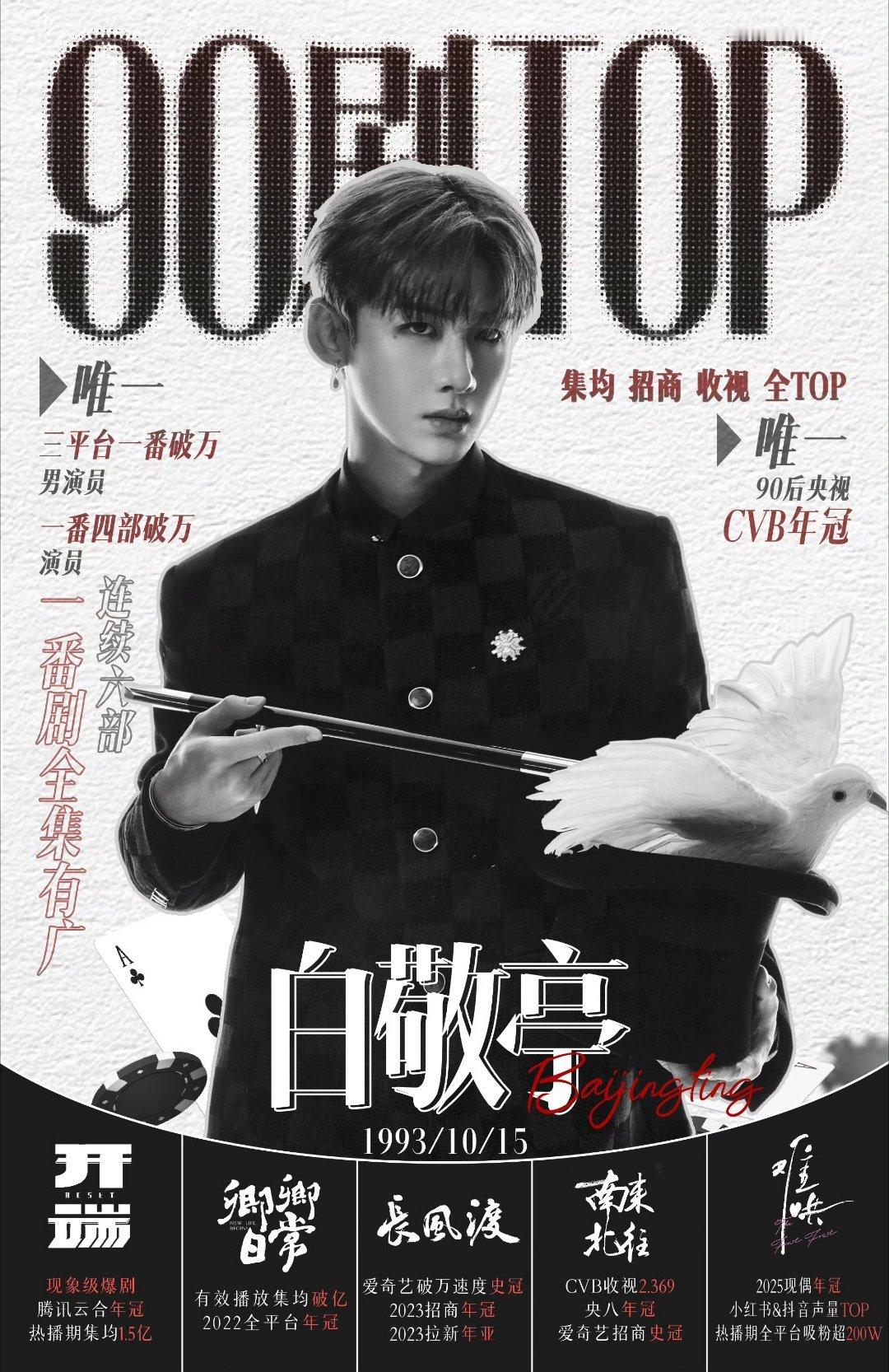 白敬亭 韩娱弟我只知道白敬亭是90top扛剧生 含金量满满的实绩图在影视综艺领域