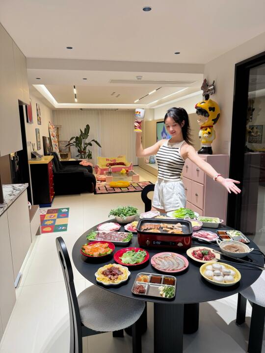 120㎡多巴胺小家｜从此以后烤肉火锅自由🥩