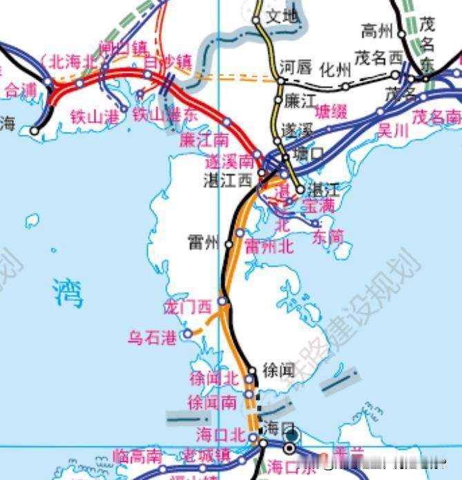 湛江西、遂溪、廉江不是“抢线”，是湛江枢纽两套体系的分工，完全不冲突。
 
一、