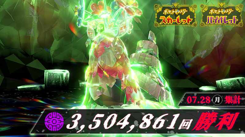 【击败350万只！《宝可梦 朱紫》「异色灾厄宝可梦」结果公布】宝可梦公司宣布了首