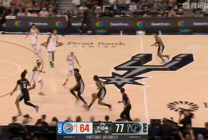 哈珀的中距离让马刺领先到15分！雷霆vs马刺NBA