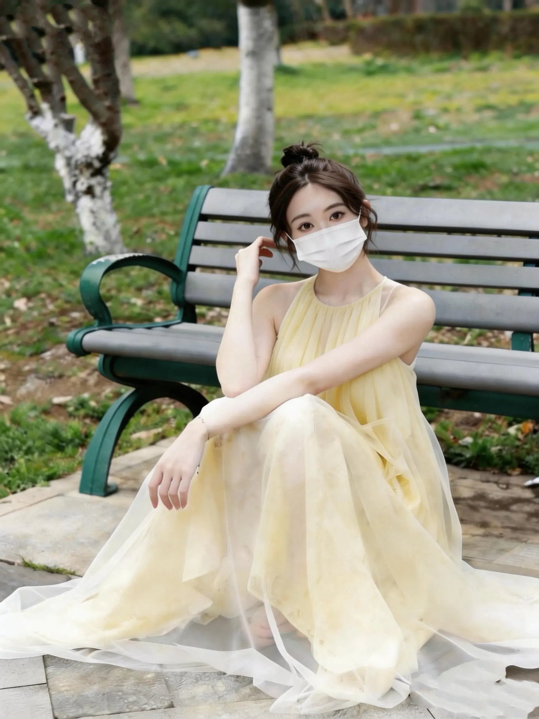 春天就该穿成这样，干净又显气质。      谁穿谁好看！这条黄裙子我能...