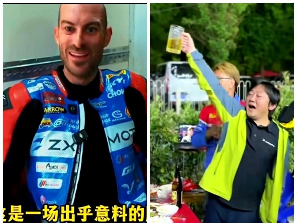 天上掉下来的冠军，你信吗？

匈牙利摩托车赛，冠军热门37号选手自己摔出赛道。德