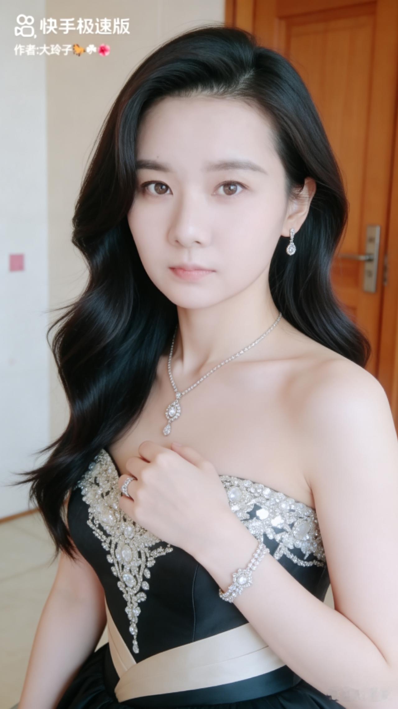 赞图中女士
眉眼清灵神色宁，
未施粉黛自天成。
眸光柔婉藏温婉，
眉宇舒张带静恬
