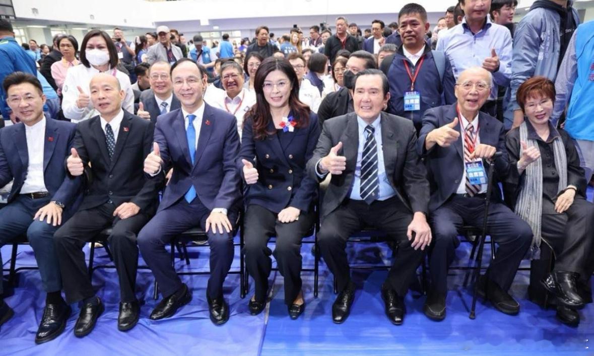 台中市长卢秀燕、新北市长侯友宜、桃园市长张善政都未到场，赵少康低头滑手机，并未鼓