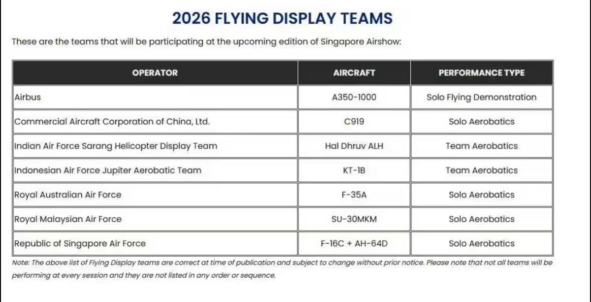 今年新加坡航展的飞行安排真的挺一般的 