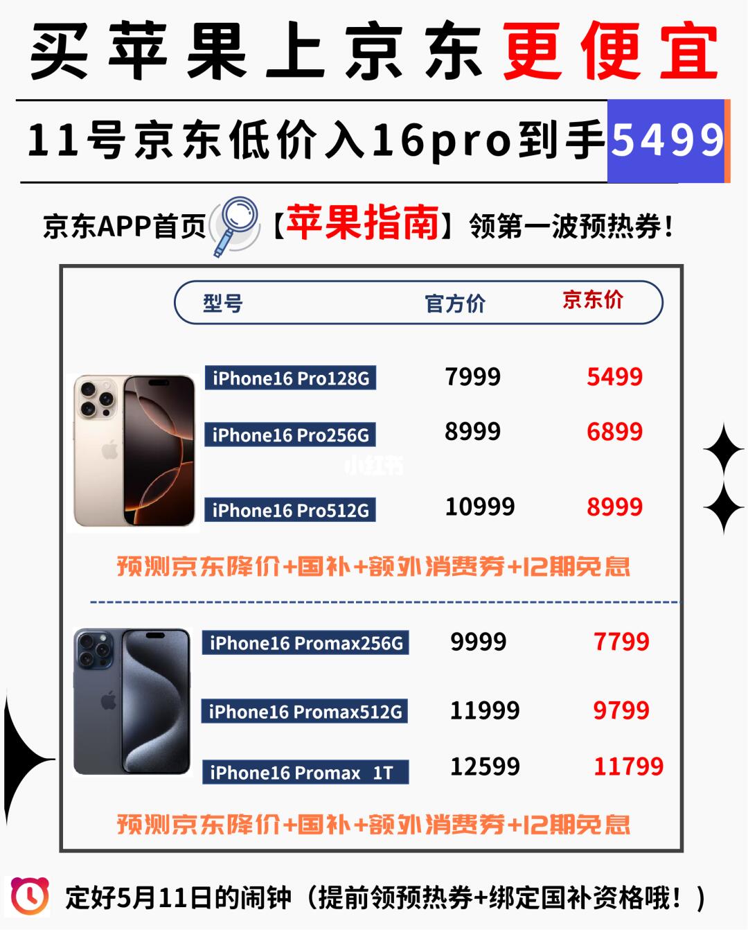 锁住京东⚠ 11号抢跑买苹果16pro低至5499❗❗