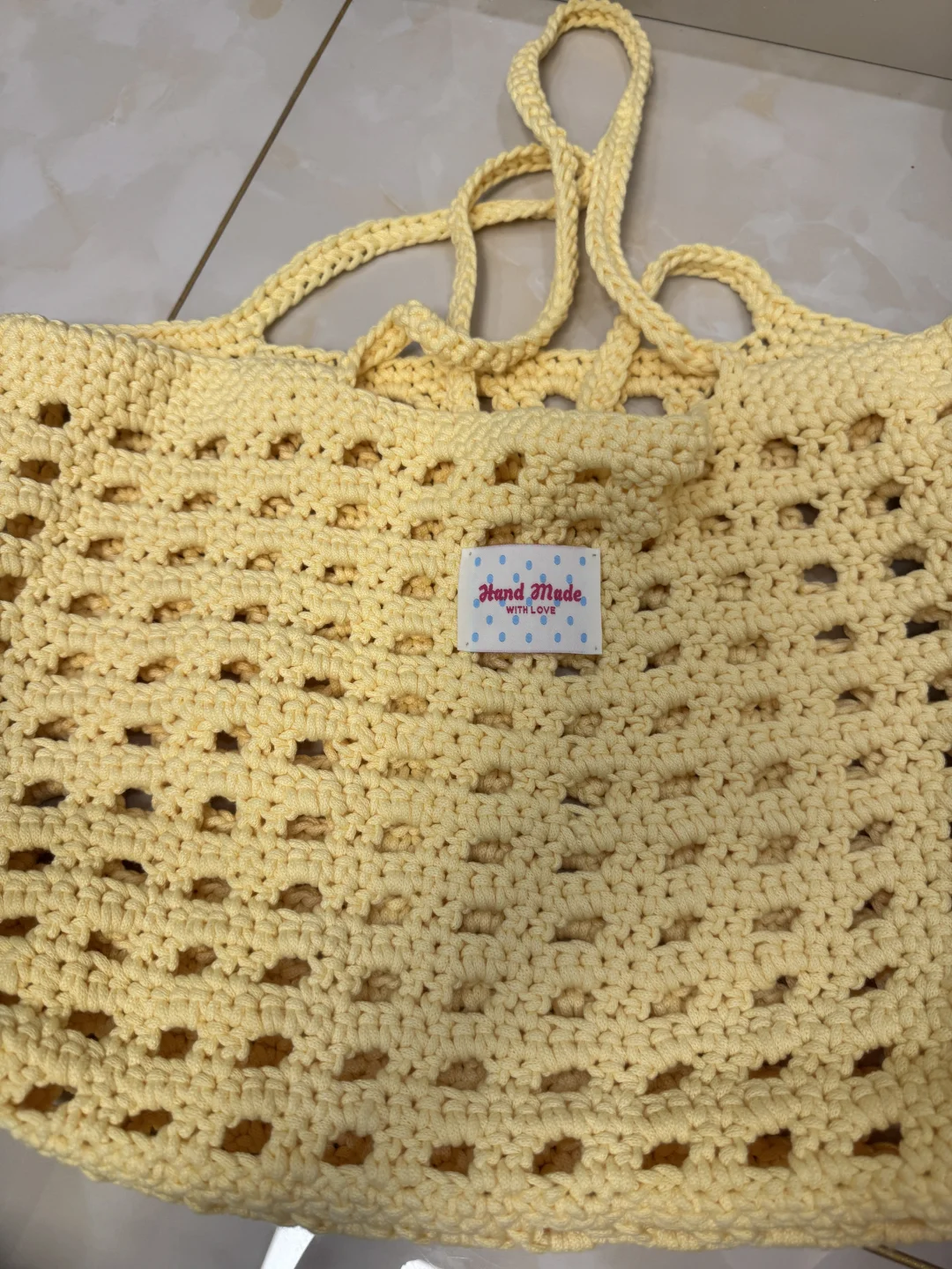 全款拿下闺蜜织的奶黄色华夫格包包！实力在…